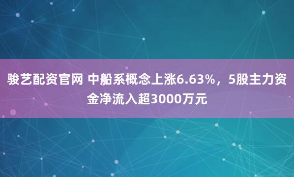 骏艺配资官网 中船系概念上涨6.63%，5股主力资金净流入超3000万元