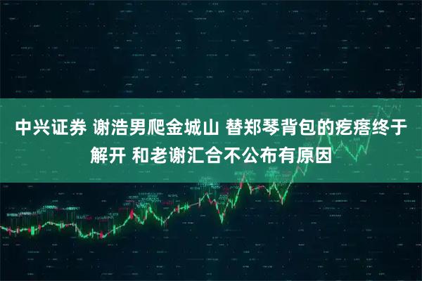中兴证券 谢浩男爬金城山 替郑琴背包的疙瘩终于解开 和老谢汇合不公布有原因